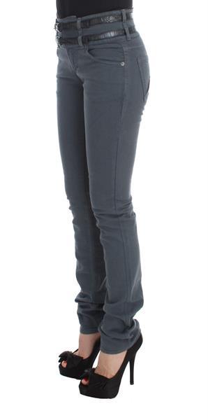 Grote foto galliano blue cotton blend slim fit high waist jeans w26 kleding dames spijkerbroeken en jeans