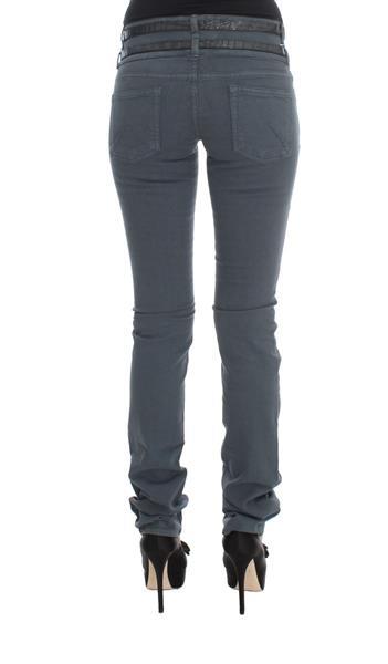 Grote foto galliano blue cotton blend slim fit high waist jeans w26 kleding dames spijkerbroeken en jeans