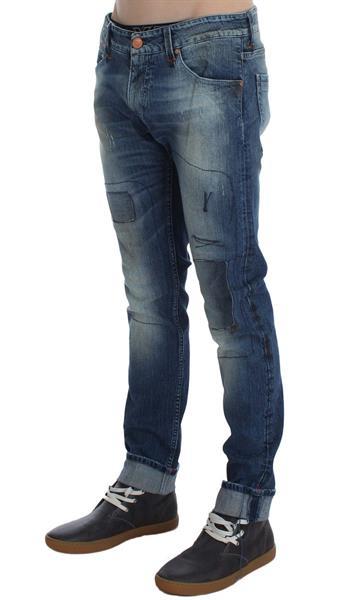 Grote foto ylisia fashion blue wash cotton stretch slim skinny fit jean kleding heren spijkerbroeken en jeans