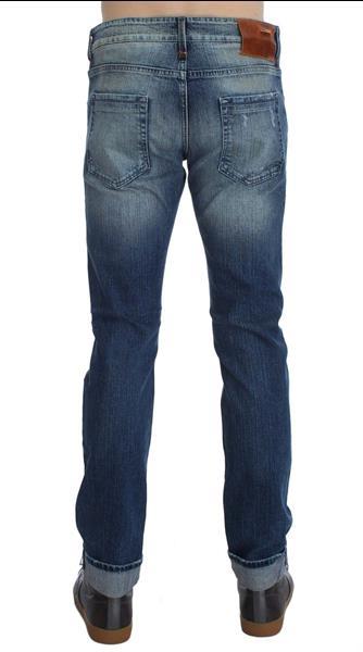 Grote foto ylisia fashion blue wash cotton stretch slim skinny fit jean kleding heren spijkerbroeken en jeans