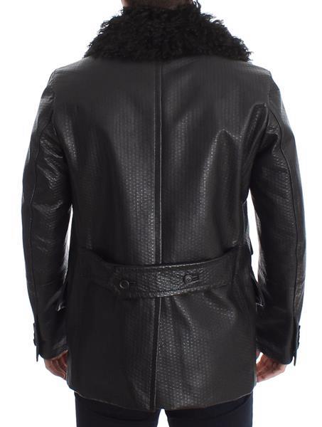 Grote foto dolce gabbana black lambskin leather jacket trenchcoat it4 kleding heren jassen zomer