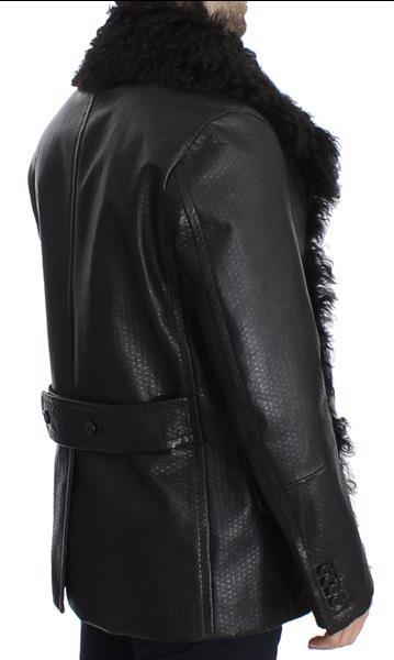 Grote foto dolce gabbana black lambskin leather jacket trenchcoat it4 kleding heren jassen zomer