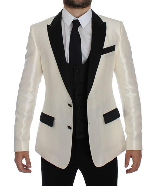 Grote foto dolce gabbana white black silk 2 piece blazer it50 l kleding heren t shirts