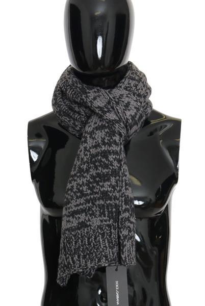 Grote foto dolce gabbana black gray cashmere patterned scarf kleding dames sieraden