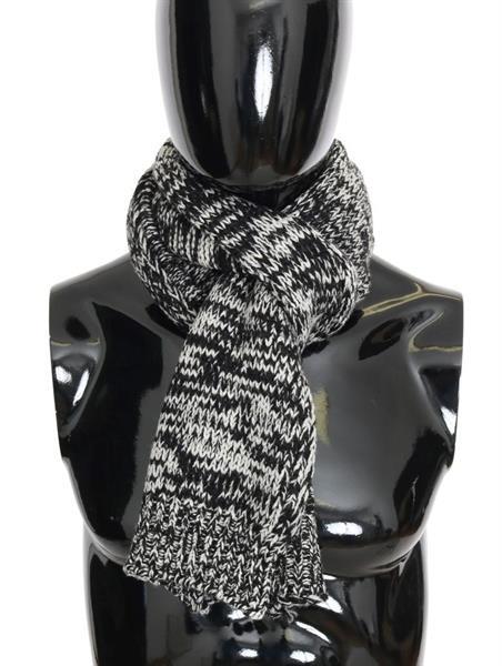 Grote foto dolce gabbana black white wool knitted scarf kleding dames sieraden