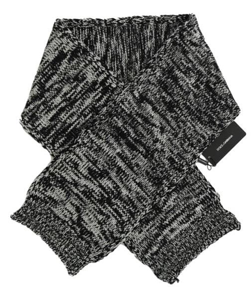 Grote foto dolce gabbana black white wool knitted scarf kleding dames sieraden