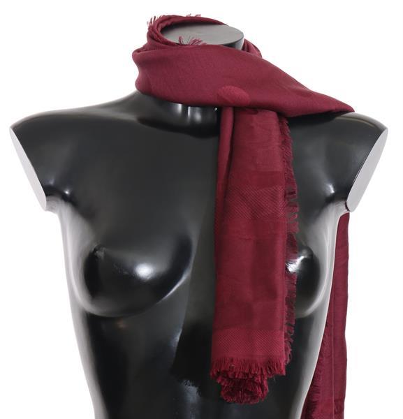 Grote foto dolce gabbana bordeaux necktie wrap shawl silk wool 140cmx kleding dames sieraden