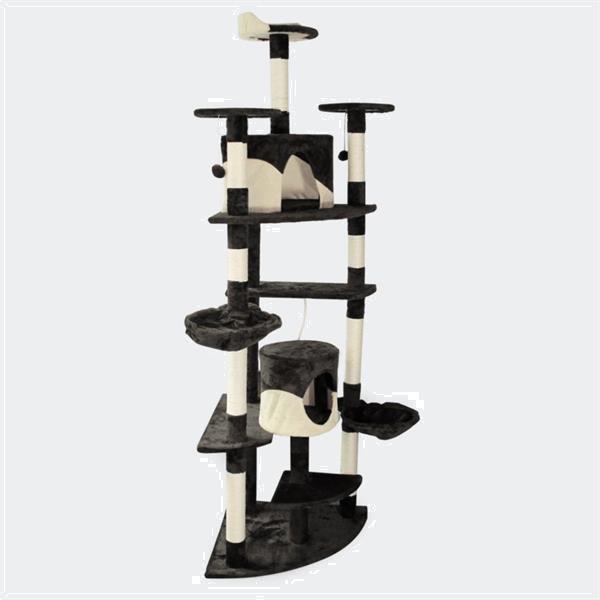 Grote foto krabpaal krabboom kattenboom zwart wit 200cm dieren en toebehoren katten accessoires