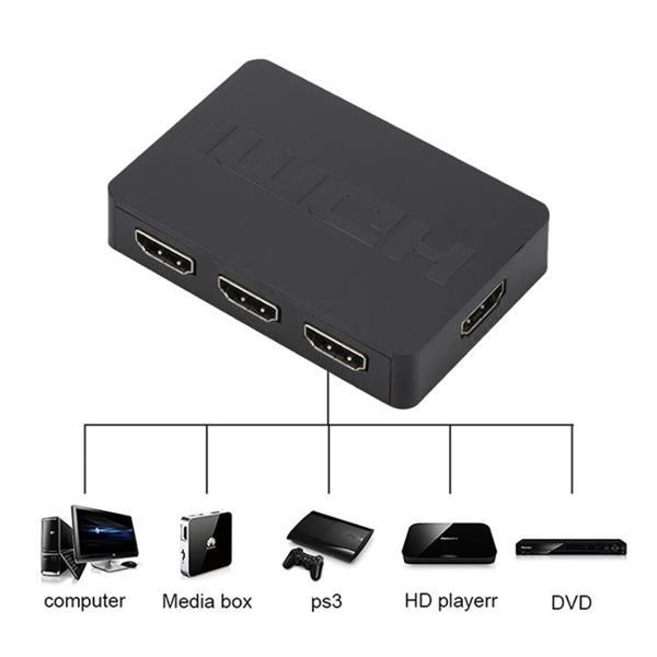 Grote foto zmt043 hdmi switch 3 into 1 out 3d 1080p video switch with r computers en software netwerkkaarten routers en switches