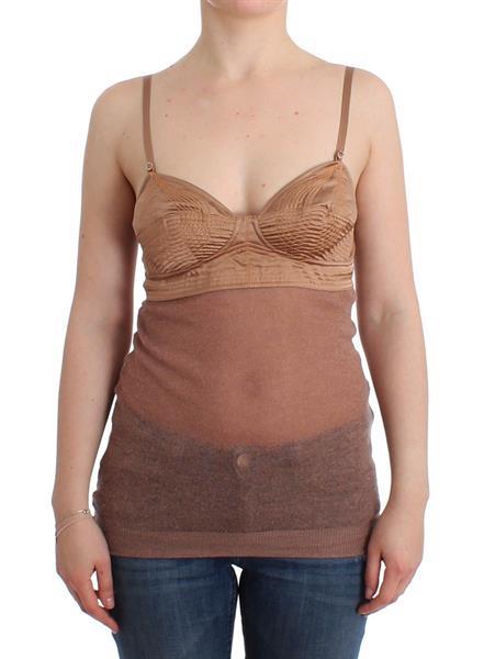 Grote foto ermanno scervino lingerie brown bustier top camisole cami it kleding dames t shirts