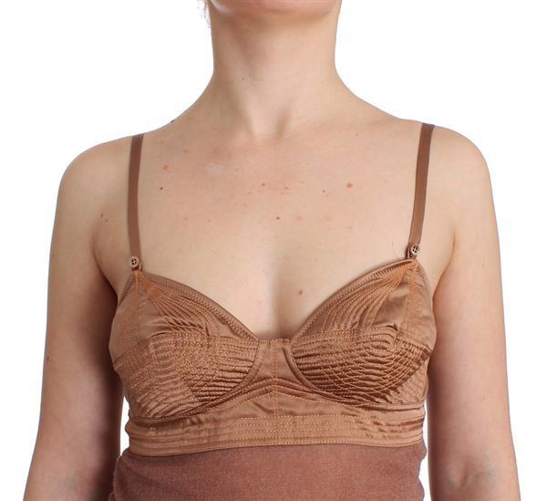 Grote foto ermanno scervino lingerie brown bustier top camisole cami it kleding dames t shirts