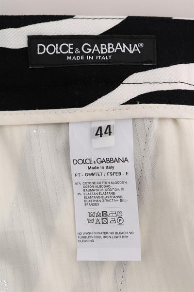 Grote foto dolce gabbana white black zebra cotton stretch slim pants kleding heren spijkerbroeken en jeans