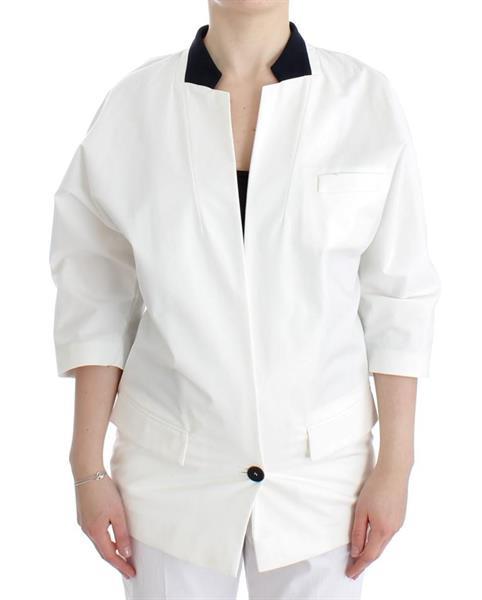 Grote foto andrea pompilio white cotton blend oversized blazer jacket i kleding heren kostuums en colberts