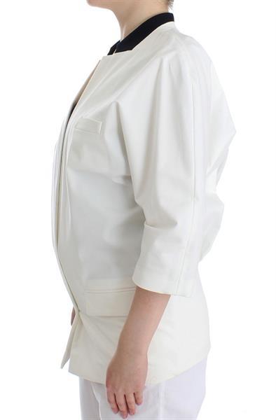 Grote foto andrea pompilio white cotton blend oversized blazer jacket i kleding heren kostuums en colberts