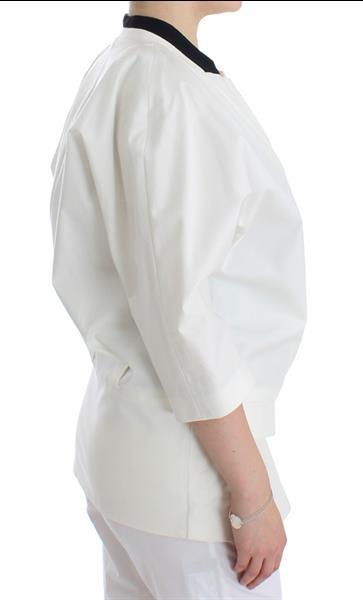 Grote foto andrea pompilio white cotton blend oversized blazer jacket i kleding heren kostuums en colberts