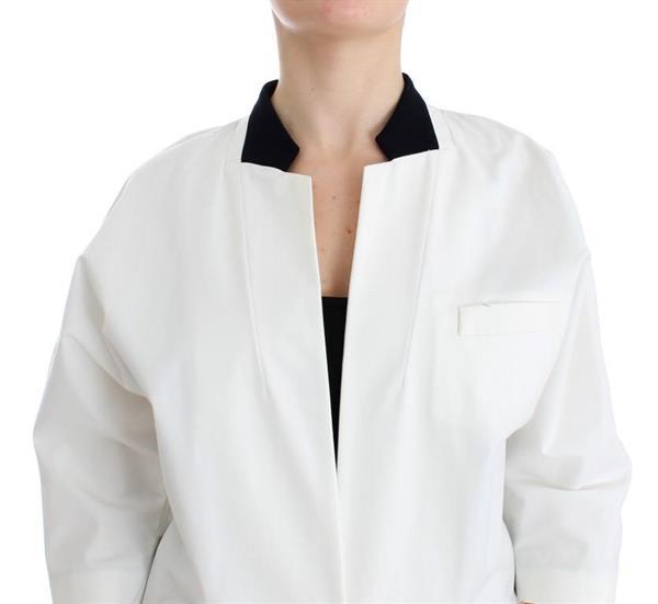 Grote foto andrea pompilio white cotton blend oversized blazer jacket i kleding heren kostuums en colberts