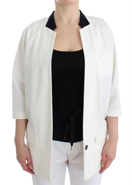 Grote foto andrea pompilio white cotton blend oversized blazer jacket i kleding heren kostuums en colberts