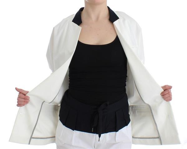 Grote foto andrea pompilio white cotton blend oversized blazer jacket i kleding heren kostuums en colberts