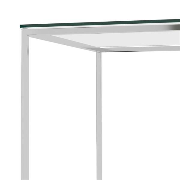Grote foto vidaxl table d appoint argent 120x40x78 cm acier inoxydable huis en inrichting eettafels