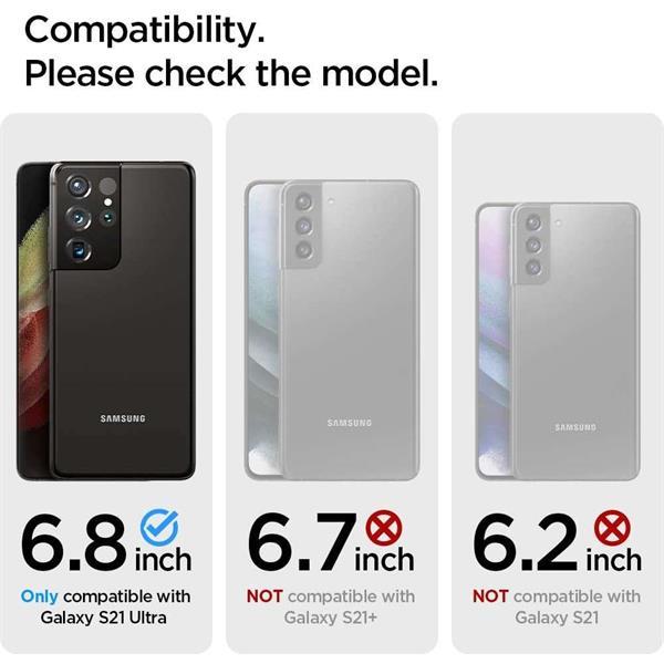 Grote foto spigen tough armor case samsung galaxy s21 ultra gunmetal telecommunicatie samsung