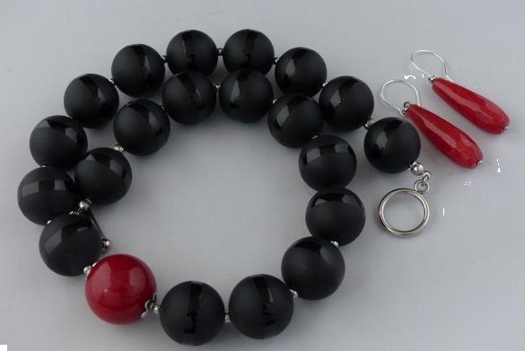 Grote foto set van onyx agaat ketting oorhanger sieraden tassen en uiterlijk kettingen