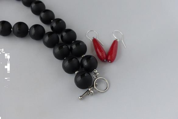 Grote foto set van onyx agaat ketting oorhanger sieraden tassen en uiterlijk kettingen