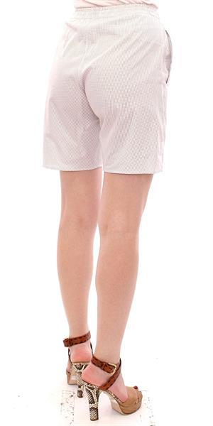 Grote foto andrea incontri white checkered stretch cotton shorts it42 m kleding dames broeken en pantalons