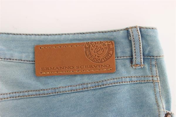 Grote foto ermanno scervino blue capri pants cropped jeans it3 m kleding dames spijkerbroeken en jeans