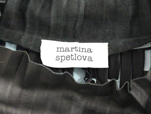 Grote foto martina spetlova blue black nappa leather top sweater it40 s kleding dames truien en vesten
