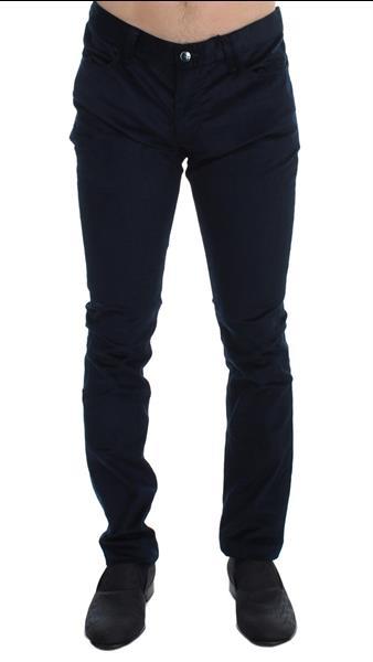 Grote foto costume national blue corduroy slim fit pants jeans w34 kleding heren spijkerbroeken en jeans