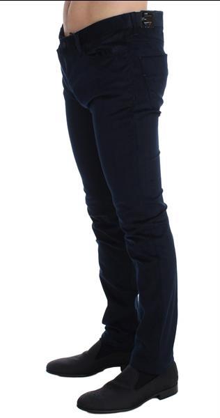 Grote foto costume national blue corduroy slim fit pants jeans w34 kleding heren spijkerbroeken en jeans