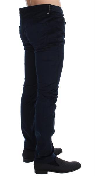 Grote foto costume national blue corduroy slim fit pants jeans w34 kleding heren spijkerbroeken en jeans