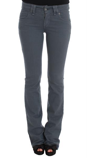Grote foto galliano blue cotton blend slim fit bootcut jeans w26 kleding dames spijkerbroeken en jeans