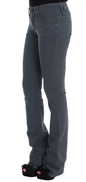 Grote foto galliano blue cotton blend slim fit bootcut jeans w26 kleding dames spijkerbroeken en jeans