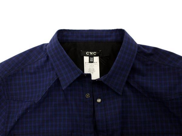 Grote foto costume national blue checkered cotton shirt it48 m kleding heren t shirts