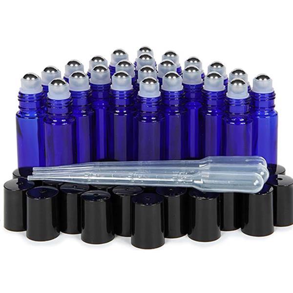 Grote foto flesje blauw 10ml met kogelroller en dop 24 stuks witgoed en apparatuur persoonlijke verzorgingsapparatuur