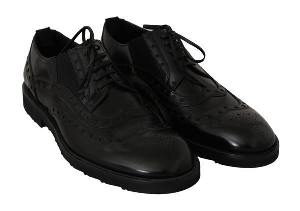 Grote foto dolce gabbana black leather dress derby wingtip shoes eu39 kleding heren schoenen