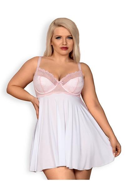 Grote foto babydoll wit roze girlly maat 2xl kleding dames ondergoed