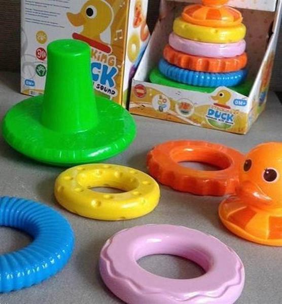 Grote foto duck tuimelaar met geluid kinderen en baby babyspeelgoed
