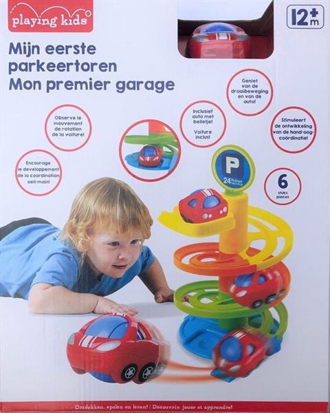 Grote foto parkeertoren playing kids met auto mijn eerste parkeer kinderen en baby babyspeelgoed