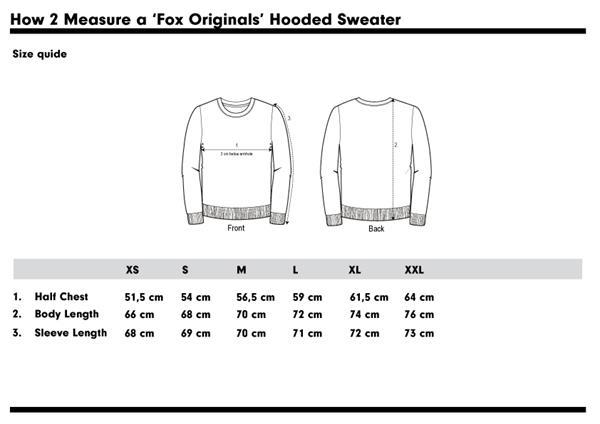 Grote foto fox originals holland hooded sweater maat xs kleding heren truien en vesten