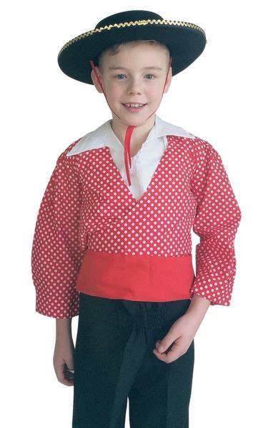 Grote foto spaans verkleedpak jongen chico rood wit maat 6 kledingmaa kleding dames verkleedkleding