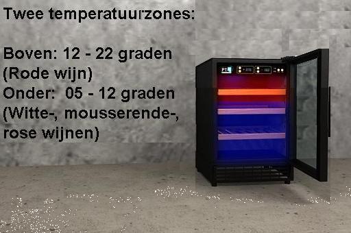 Grote foto wijnkast met 2 temp.zones 40 flessen inbouw witgoed en apparatuur koelkasten en ijskasten