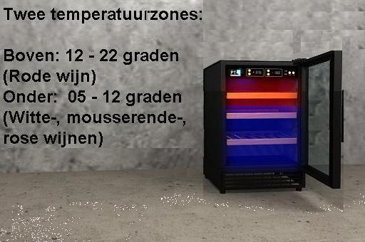 Grote foto wijnkast met 2 temp.zones 40 flessen inbouw witgoed en apparatuur koelkasten en ijskasten