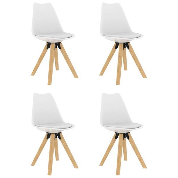 Grote foto vidaxl chaises de salle manger 4pcs blanc pp et bois de h huis en inrichting stoelen