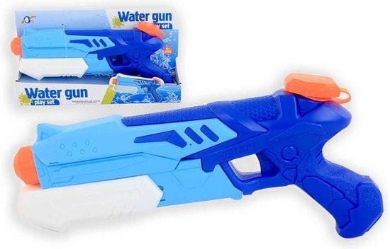 Grote foto waterpistool met pomp jongens 32 cm blauw kinderen en baby los speelgoed