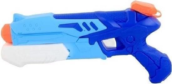 Grote foto waterpistool met pomp jongens 32 cm blauw kinderen en baby los speelgoed