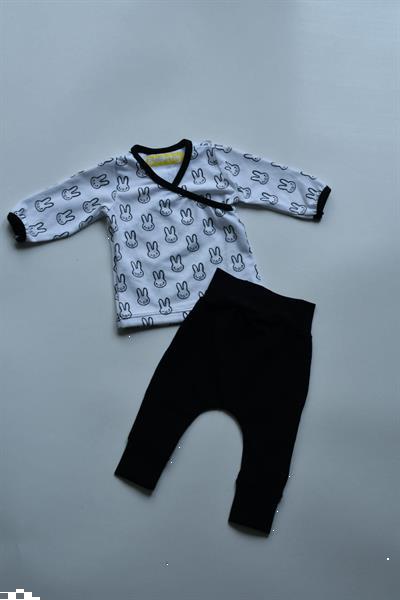 Grote foto skottig meisjes setje shirtje broek wit zwart met konijntj kinderen en baby overige