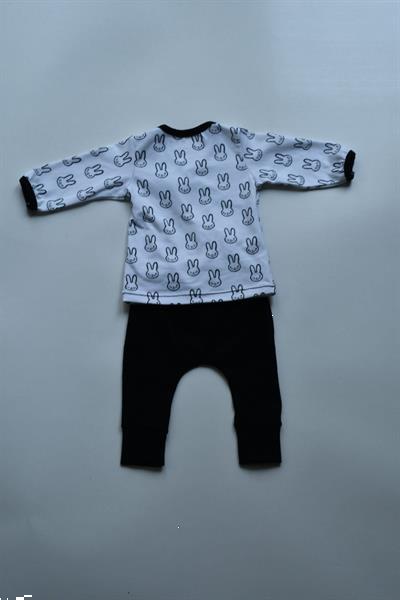 Grote foto skottig meisjes setje shirtje broek wit zwart met konijntj kinderen en baby overige