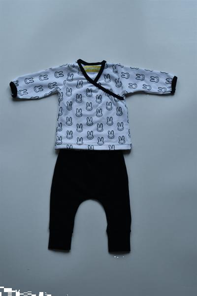 Grote foto skottig meisjes setje shirtje broek wit zwart met konijntj kinderen en baby overige